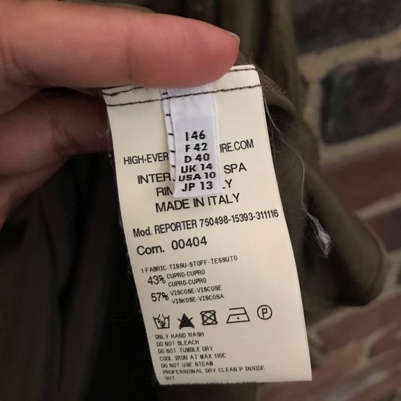 HIGH Everyday Italy Button Up Military Style Shirt Size 10 -28.5” Long -46 Chest - Picture 7 of 7